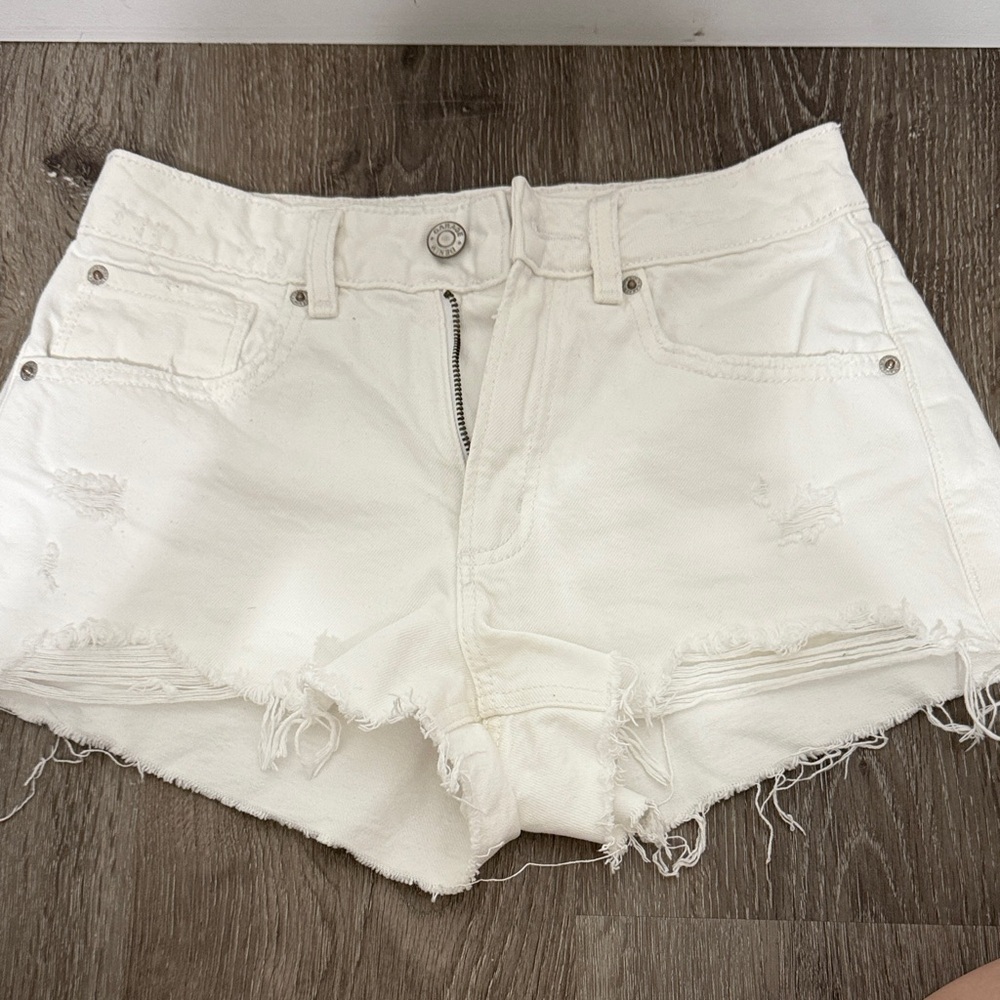 Garage White Distressed Jean Shorts